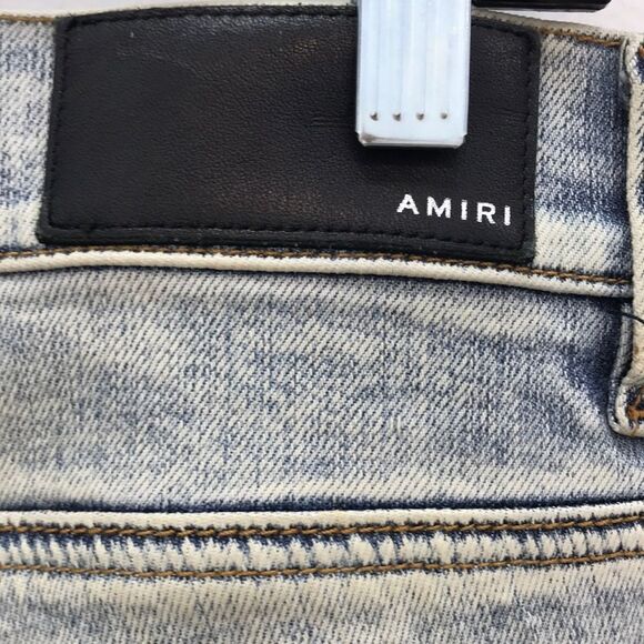 AMIRI Blue Skinny Distressed Jeans - Picture 14 of 16